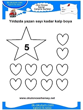 Çocuklar İçin Sayılar Çalışma Sayfaları 
